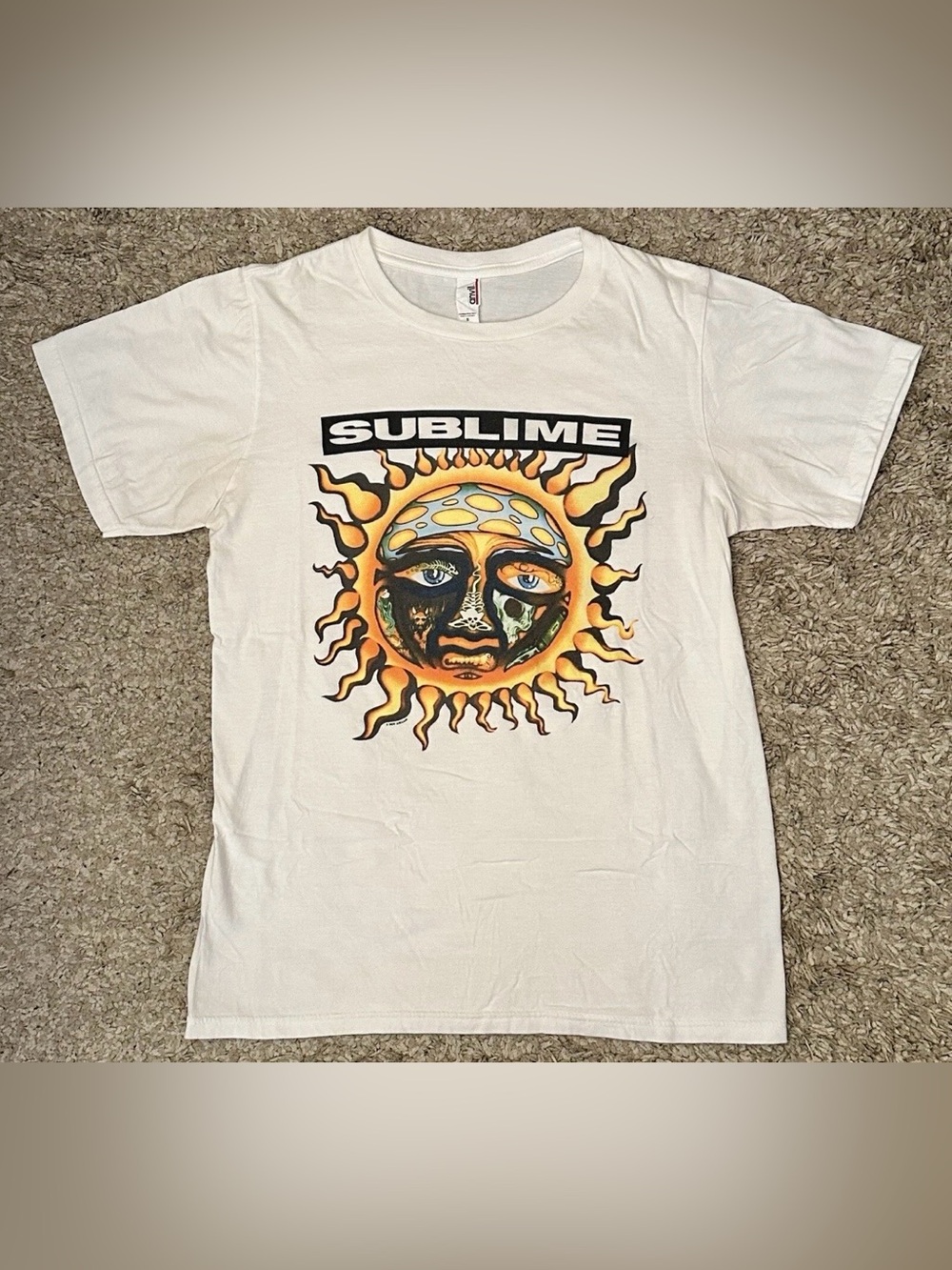 Anvil Men’s Size S White Crew Neck Sublime Graphic Print Short Sleeve T-Shirt